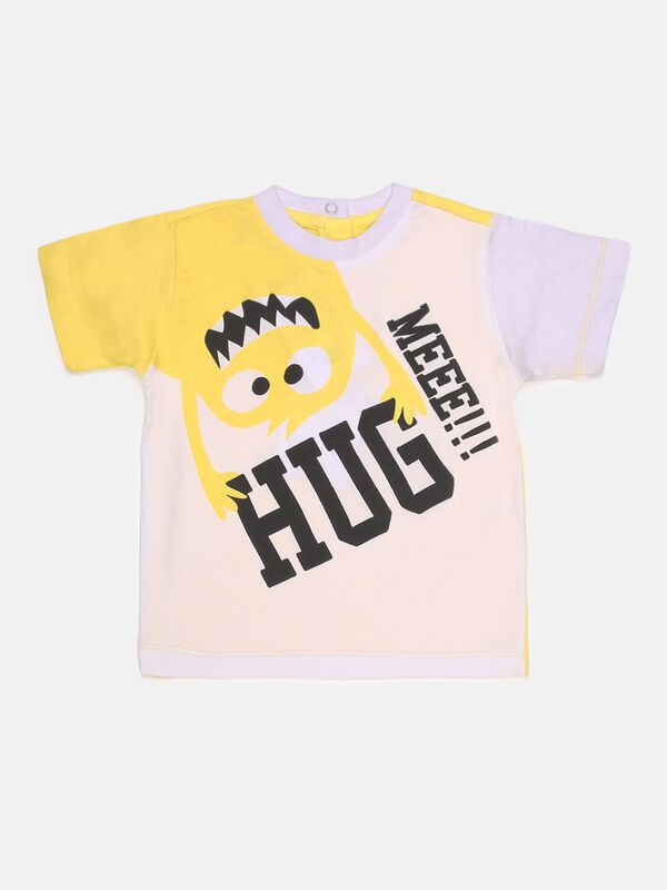 White And Yellow Printed T-Shirt image number 0